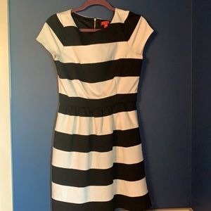 Elle Black and White Striped Dress